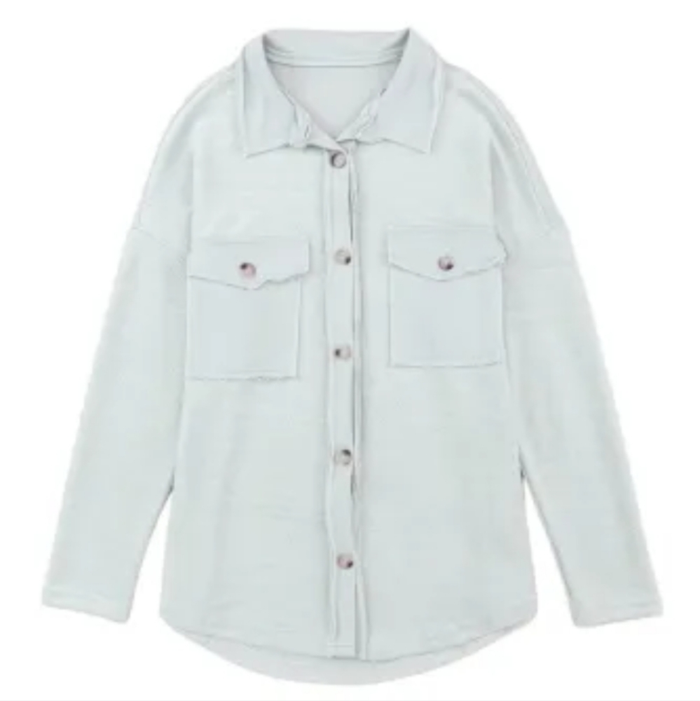 New contrast pocket relaxed shacket - Picture 11 of 16